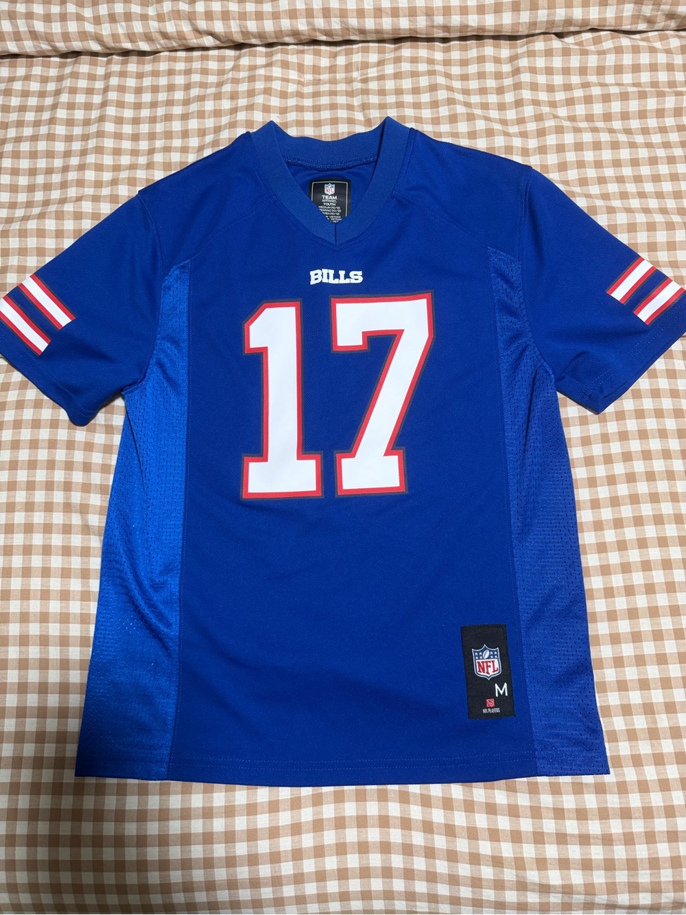Youth Royal Blue #17 Buffalo Bills Football Jersey - Medium